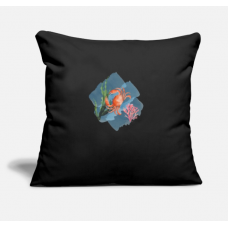 Under The Sea With Crab Black Pillow